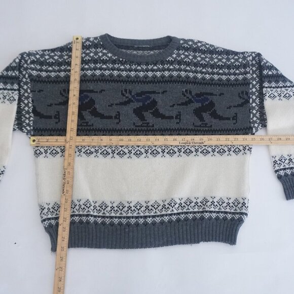 Vintage Knit Winter Speed Skater Outdoor Crewneck Sweater XL - Picture 3 of 12